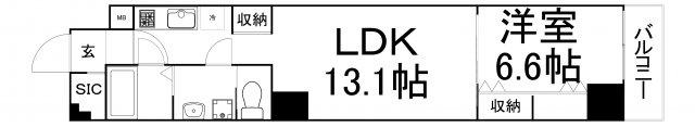 REIOS谷町(1LDK/10階)の間取り写真