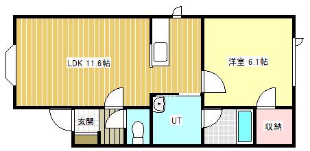 レーベン(1LDK/2階)の間取り写真