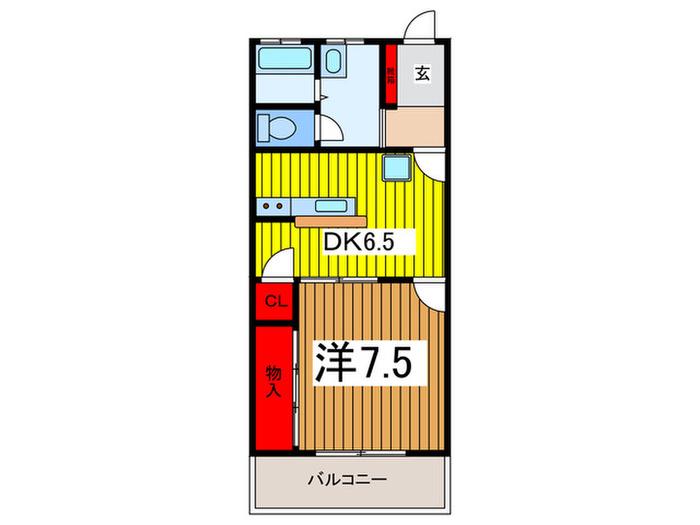 協立ハイム(1DK/2階)の間取り写真