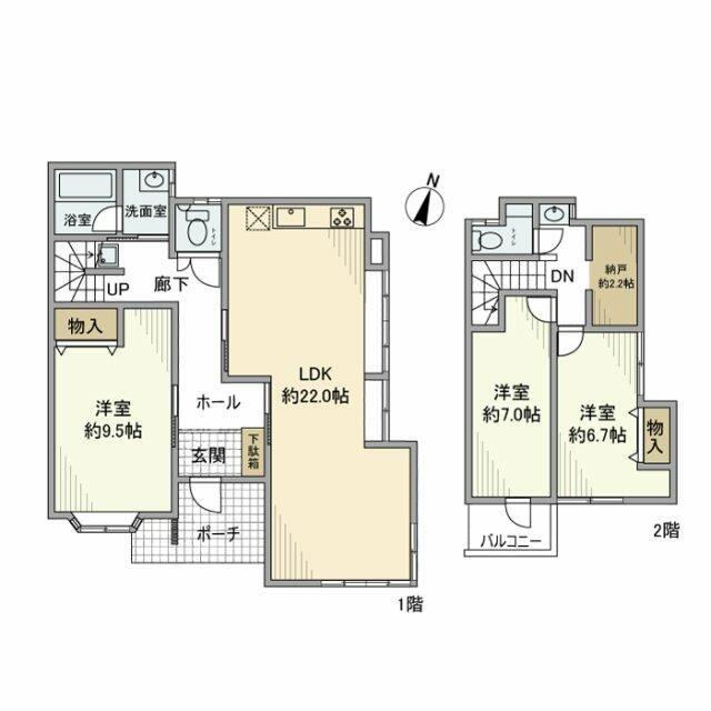 VILLA双珠 東館(3LDK/1階)の間取り写真