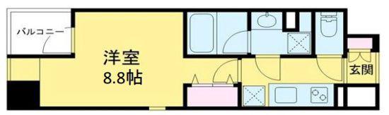 W-GATES TOWER (1K/5階)の間取り写真