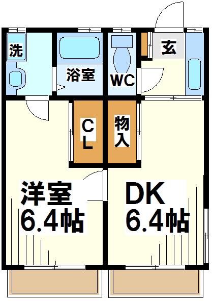 多摩川レジデンス(2K/2階)の間取り写真