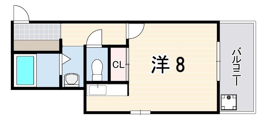 元町MGレヂデンス3(1K/7階)の間取り写真