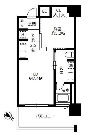 THE ROPPONGI TOKYO SUPERIOR RESIDEN(1LDK/10階)の間取り写真