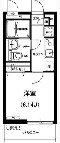 リブリ・カシオペア(1K/3階)の間取り写真