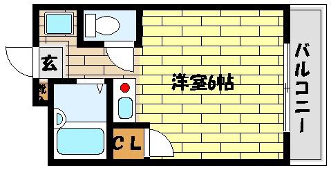CRESCENDOII(ワンルーム/4階)の間取り写真
