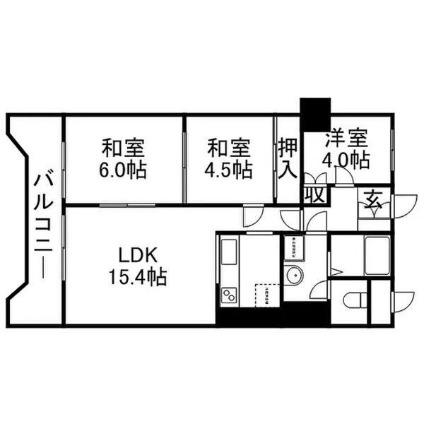 シティマンション五十嵐(3LDK/5階)の間取り写真