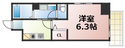 フェニックス キャッスル(1K/4階)の間取り写真