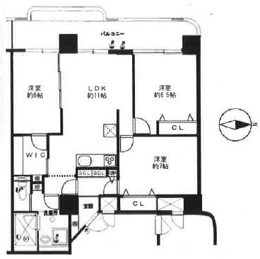 OMマンション東生駒(3LDK/5階)の間取り写真