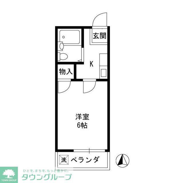 第1コーポ中村(1K/2階)の間取り写真