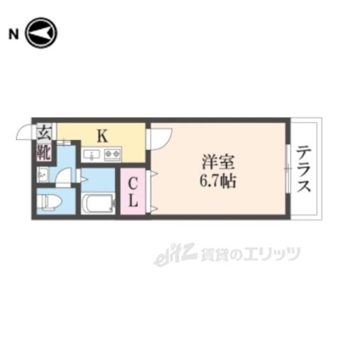 アンプルールフェール寿(1K/3階)の間取り写真