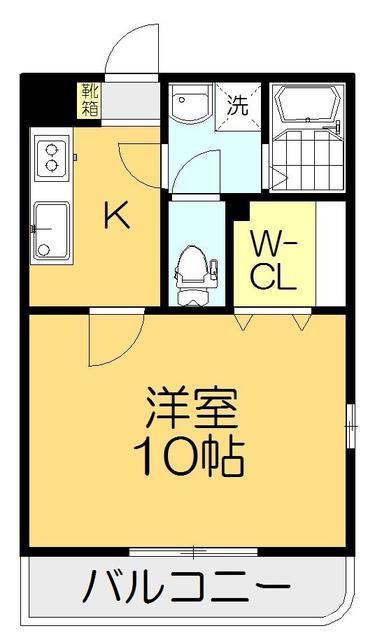ガーデンヒル北島(1K/2階)の間取り写真