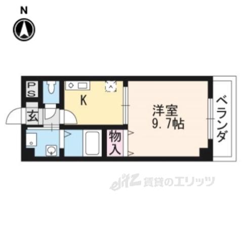 SQUARE HILLS MOMOYAMA(1K/4階)の間取り写真