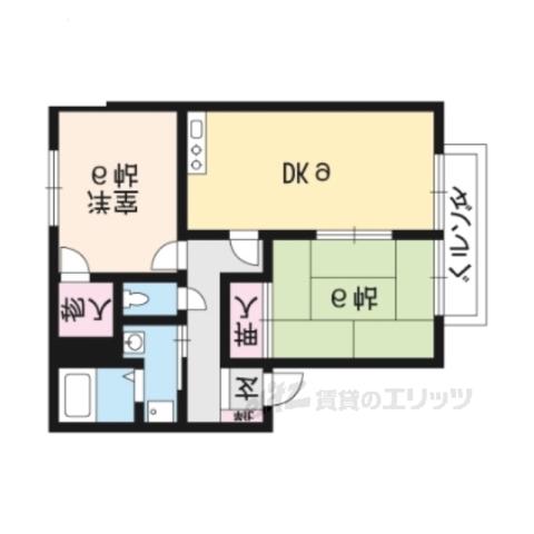 ポピュレール(2LDK/1階)の間取り写真