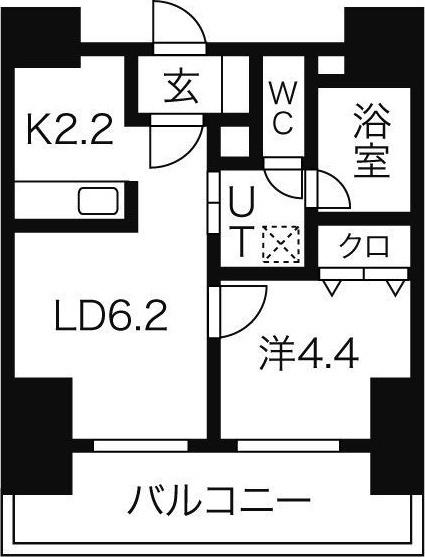 プライヴェル山鼻壱番館(1LDK/7階)の間取り写真