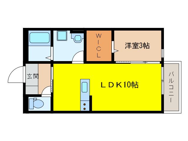 トランクライン エイト(1LDK/2階)の間取り写真