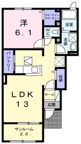 サンリット II(1LDK/1階)の間取り写真