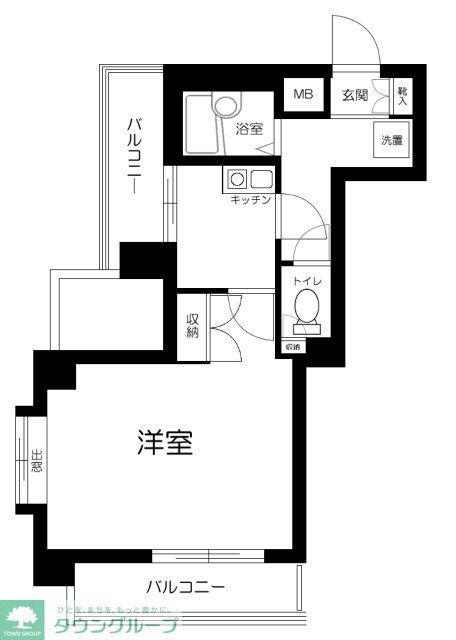 ガラ・ステージ西新宿(1K/7階)の間取り写真