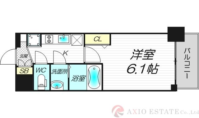 プレサンス東三国駅前グランクラス(1K/7階)の間取り写真