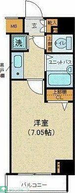 プレール綱島(1K/8階)の間取り写真