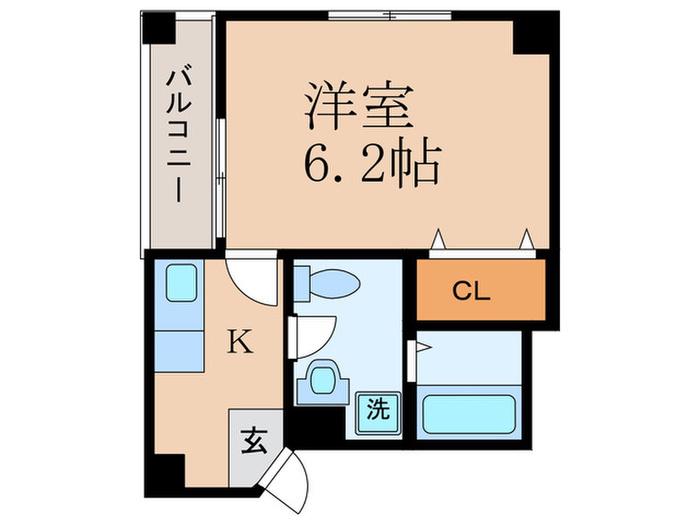 ELLE21(1K/3階)の間取り写真