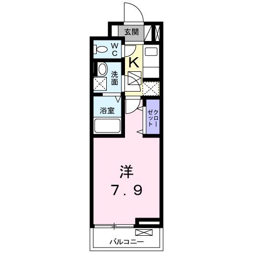ラ フォレスタ ツルマキ(1K/1階)の間取り写真