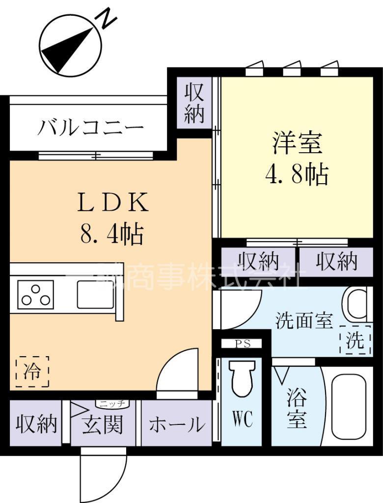 ANJEWEL(1LDK/2階)の間取り写真