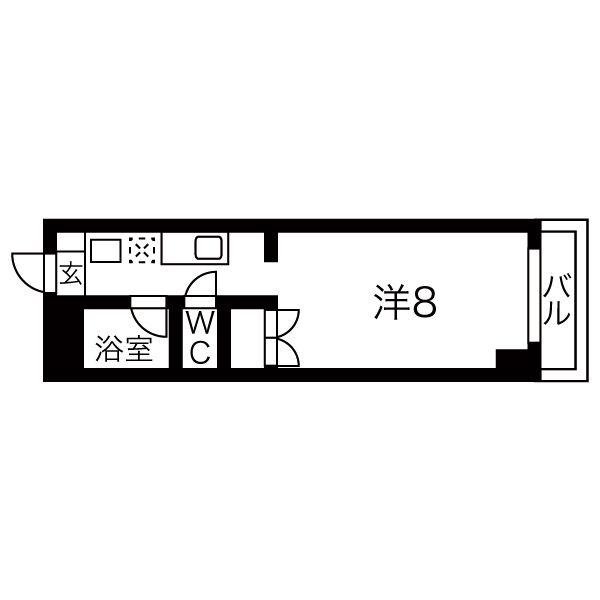 ヴァンヴェール名古屋(ワンルーム/3階)の間取り写真