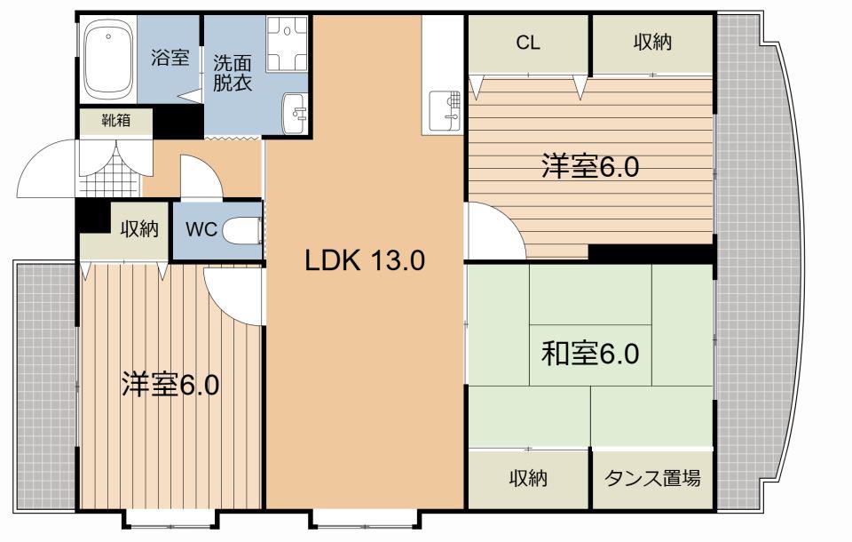 エミネンス21(3LDK/4階)の間取り写真