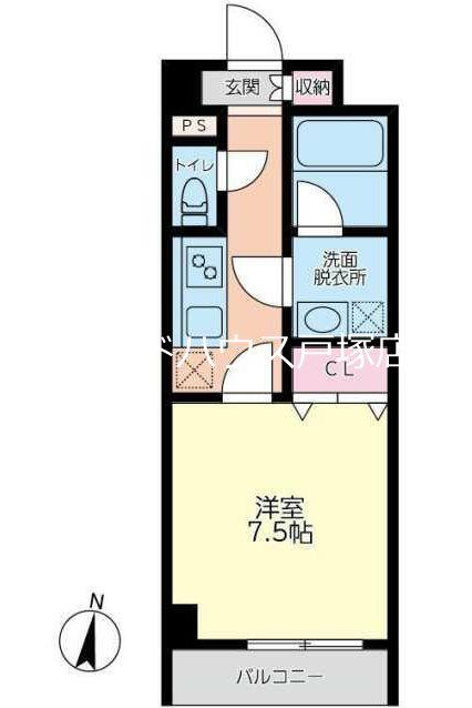 ベルフォート(1K/3階)の間取り写真