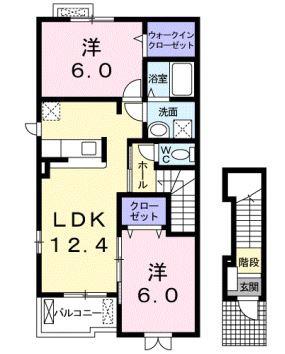 ディリジェントIIA(2LDK/2階)の間取り写真