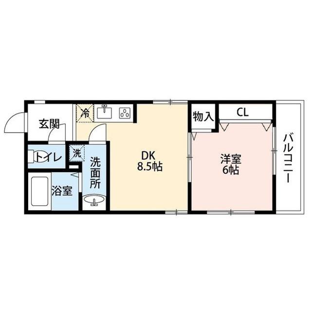 メゾン まきの木(1DK/3階)の間取り写真