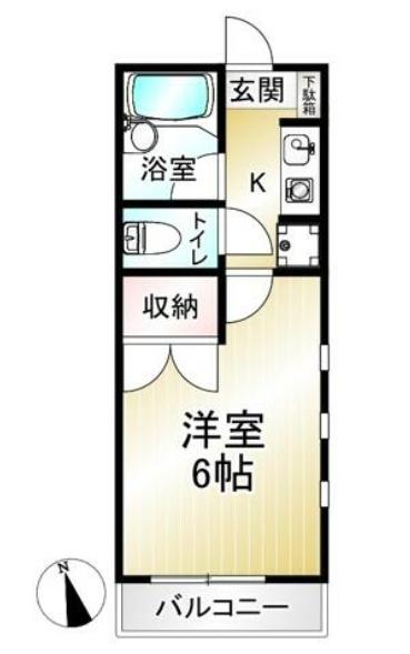 エスペランサ(1K/2階)の間取り写真