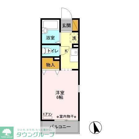アローンヒルズ(1K/2階)の間取り写真