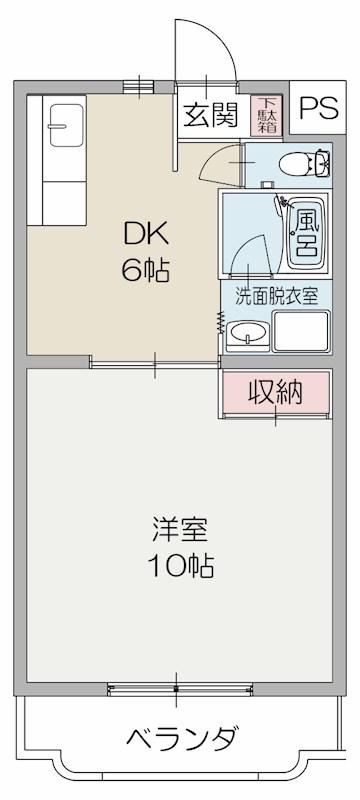 カーサカジマI(1DK/2階)の間取り写真