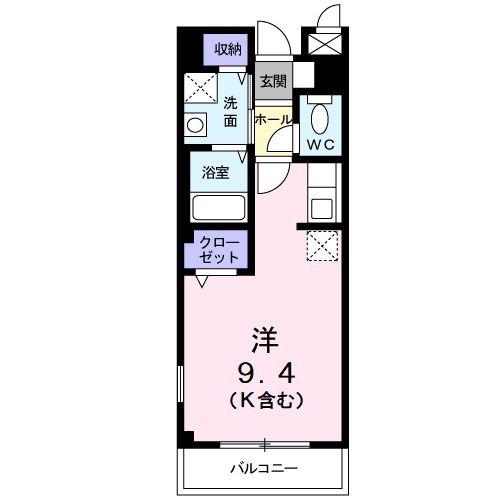 エバーグリーン本宿(ワンルーム/2階)の間取り写真