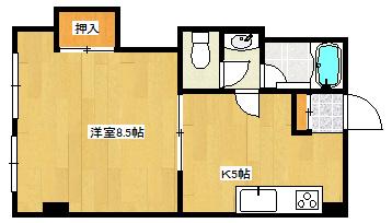 第3山下ビル(1DK/3階)の間取り写真