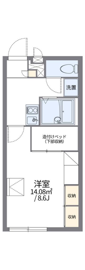 レオパレスファミール(1K/1階)の間取り写真