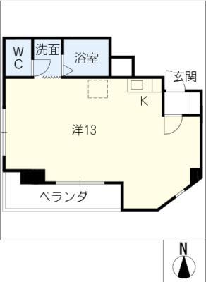 アーリーバードII(ワンルーム/4階)の間取り写真
