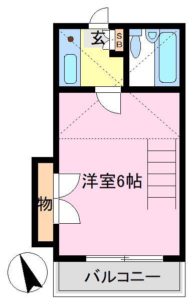 サンフォレスト北小金(1K/1階)の間取り写真