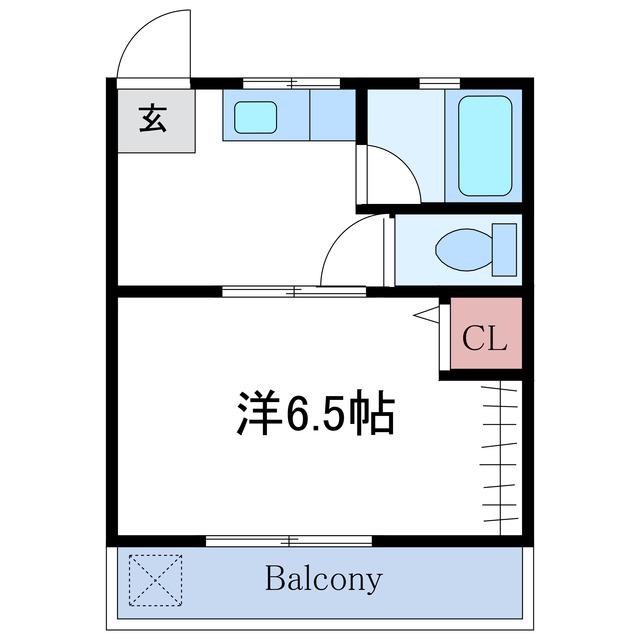 ファミール中川(1K/3階)の間取り写真