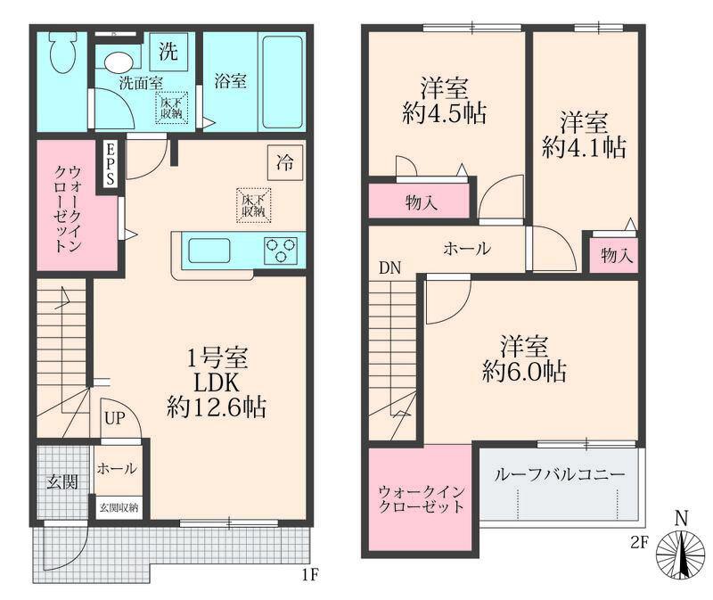 カーサポポラーレ(3LDK/1階)の間取り写真