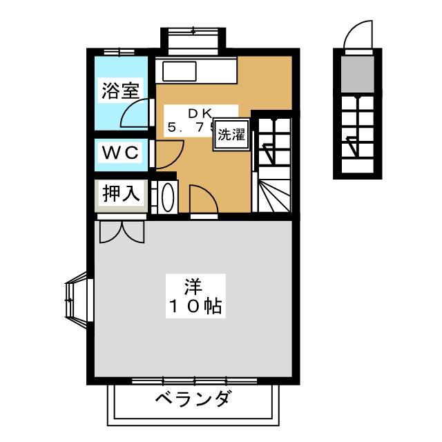 はじめパレス(1DK/2階)の間取り写真