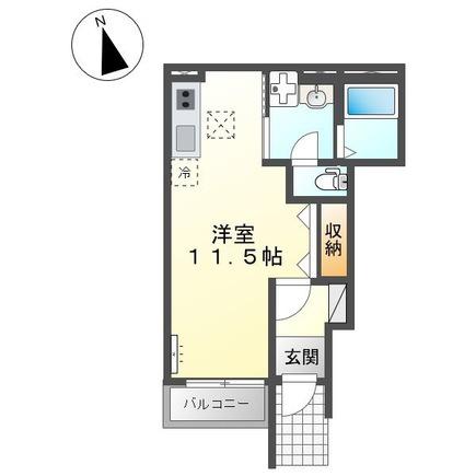 赤坂コート(ワンルーム/1階)の間取り写真