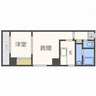 SPACE北三条(1LDK/3階)の間取り写真