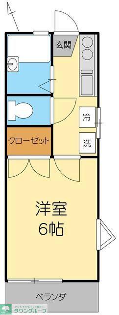 エーデルⅡ(1K/2階)の間取り写真