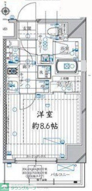 レガリス高田馬場(1K/7階)の間取り写真