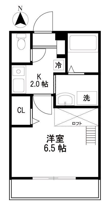 セジュールAN-再契約型-(1K/2階)の間取り写真