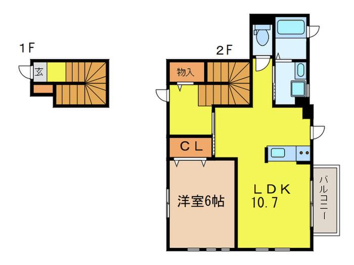 HALCYON PLACE E棟(1LDK/2階)の間取り写真
