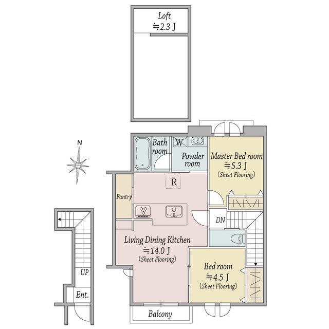WINDSOR COURT(2LDK/2階)の間取り写真